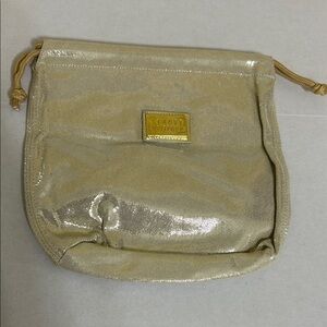 Stuart Weitzman Shimmering Gold Cosmetic Bag